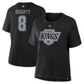 Drew Doughty Los Angeles Kings Fanatics Women's Authentic Stack Name & Number T-Shirt - Black - NHL