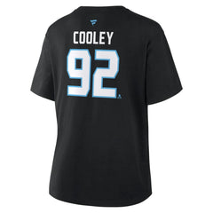 Logan Cooley Utah Mammoth Fanatics Women's Authentic Stack Name & Number T-Shirt - Black - NHL