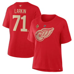 Dylan Larkin Detroit Red Wings Fanatics Women's Authentic Stack Name & Number T-Shirt - Red - NHL