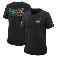 Carolina Panthers Women's 2025 NFL Crucial Catch Tri-Blend Dri-FIT T-Shirt Black | Nike for Sale