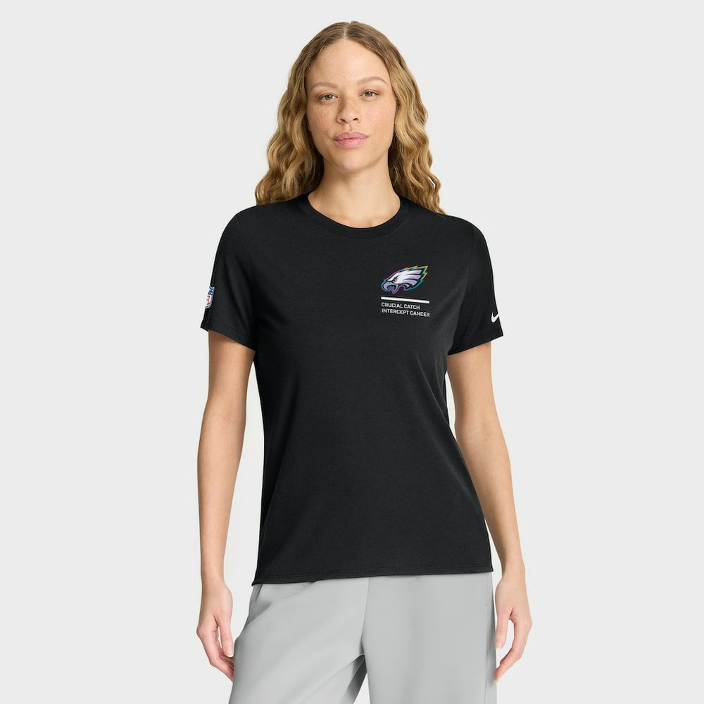 Philadelphia Eagles Women's 2025 NFL Crucial Catch Tri-Blend Dri-FIT T-Shirt Black | Nike for Sale