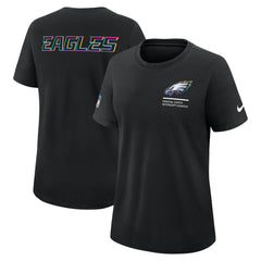 Philadelphia Eagles Women's 2025 NFL Crucial Catch Tri-Blend Dri-FIT T-Shirt Black | Nike for Sale