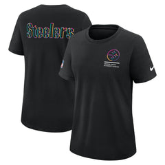 Pittsburgh Steelers Women's 2025 NFL Crucial Catch Tri-Blend Dri-FIT T-Shirt Black | Nike for Sale