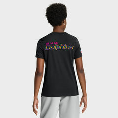 Miami Dolphins Women's 2025 NFL Crucial Catch Tri-Blend Dri-FIT T-Shirt Black | Nike for Sale