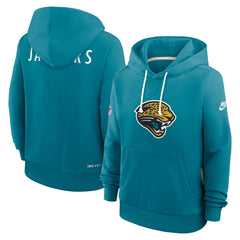 Jacksonville Jaguars Women's Throwback Sideline Standard Issue Dri-FIT Hoodie Teal | Nike for Sale