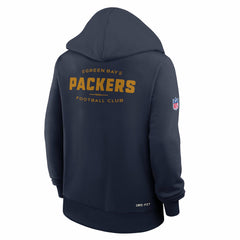 Green Bay Packers Women's Sideline Standard Issue Dri-FIT Hoodie Navy | Nike for Sale