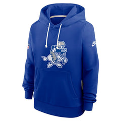 Dallas Cowboys Women's Throwback Sideline Standard Issue Dri-FIT Hoodie Royal | Nike for Sale