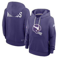 Minnesota Vikings Women's Throwback Sideline Standard Issue Dri-FIT Hoodie Purple | Nike for Sale