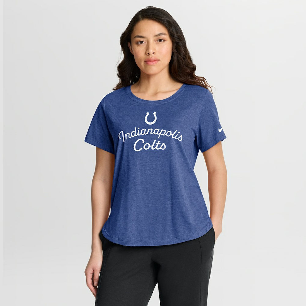 Indianapolis Colts Women's Script Tri-Blend T-Shirt Royal | Nike for Sale