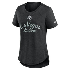 Las Vegas Raiders Women's Script Tri-Blend T-Shirt Black | Nike for Sale