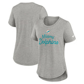 Miami Dolphins Women's Script Tri-Blend T-Shirt Gray | Nike for Sale