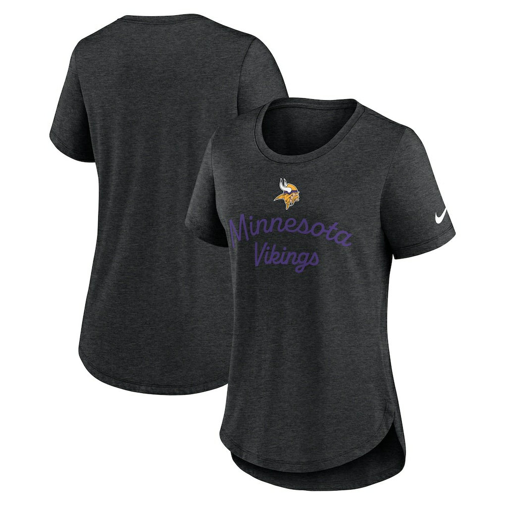 Minnesota Vikings Women's Script Tri-Blend T-Shirt Black | Nike for Sale