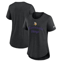Minnesota Vikings Women's Script Tri-Blend T-Shirt Black | Nike for Sale
