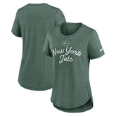 New York Jets Women's Script Tri-Blend T-Shirt Green | Nike for Sale