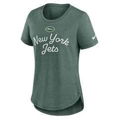 New York Jets Women's Script Tri-Blend T-Shirt Green | Nike for Sale