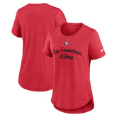 San Francisco 49ers Women's Script Tri-Blend T-Shirt Scarlet | Nike for Sale