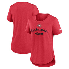 San Francisco 49ers Women's Script Tri-Blend T-Shirt Scarlet | Nike for Sale