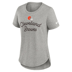 Cleveland Browns Women's Script Tri-Blend T-Shirt Gray | Nike for Sale