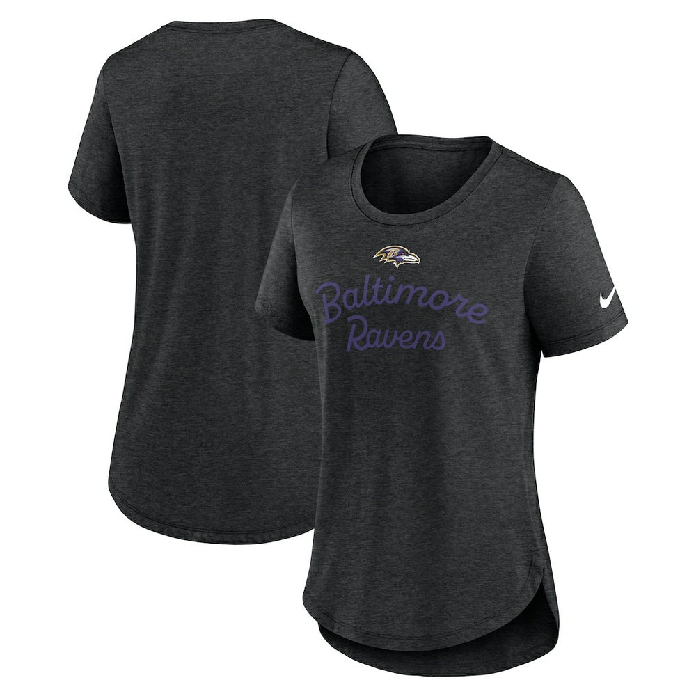 Baltimore Ravens Women's Script Tri-Blend T-Shirt Black | Nike for Sale