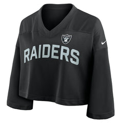 Las Vegas Raiders Women's Primetime Cropped Mesh Dri-FIT Fashion Jersey Black | Nike for Sale