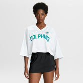 Miami Dolphins Women's Primetime Cropped Mesh Dri-FIT Fashion Jersey White | Nike for Sale