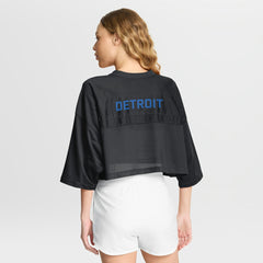 Detroit Lions Women's Primetime Cropped Mesh Dri-FIT Fashion Jersey Black | Nike for Sale