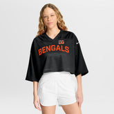 Cincinnati Bengals Women's Primetime Cropped Mesh Dri-FIT Fashion Jersey Black | Nike for Sale