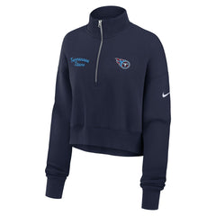 Tennessee Titans Women's Primetime Phoenix Half-Zip Sweatshirt Navy | Nike for Sale