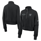 Las Vegas Raiders Women's Primetime Phoenix Half-Zip Sweatshirt Black | Nike for Sale
