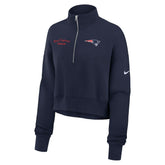 New England Patriots Women's Primetime Phoenix Half-Zip Sweatshirt Navy | Nike for Sale