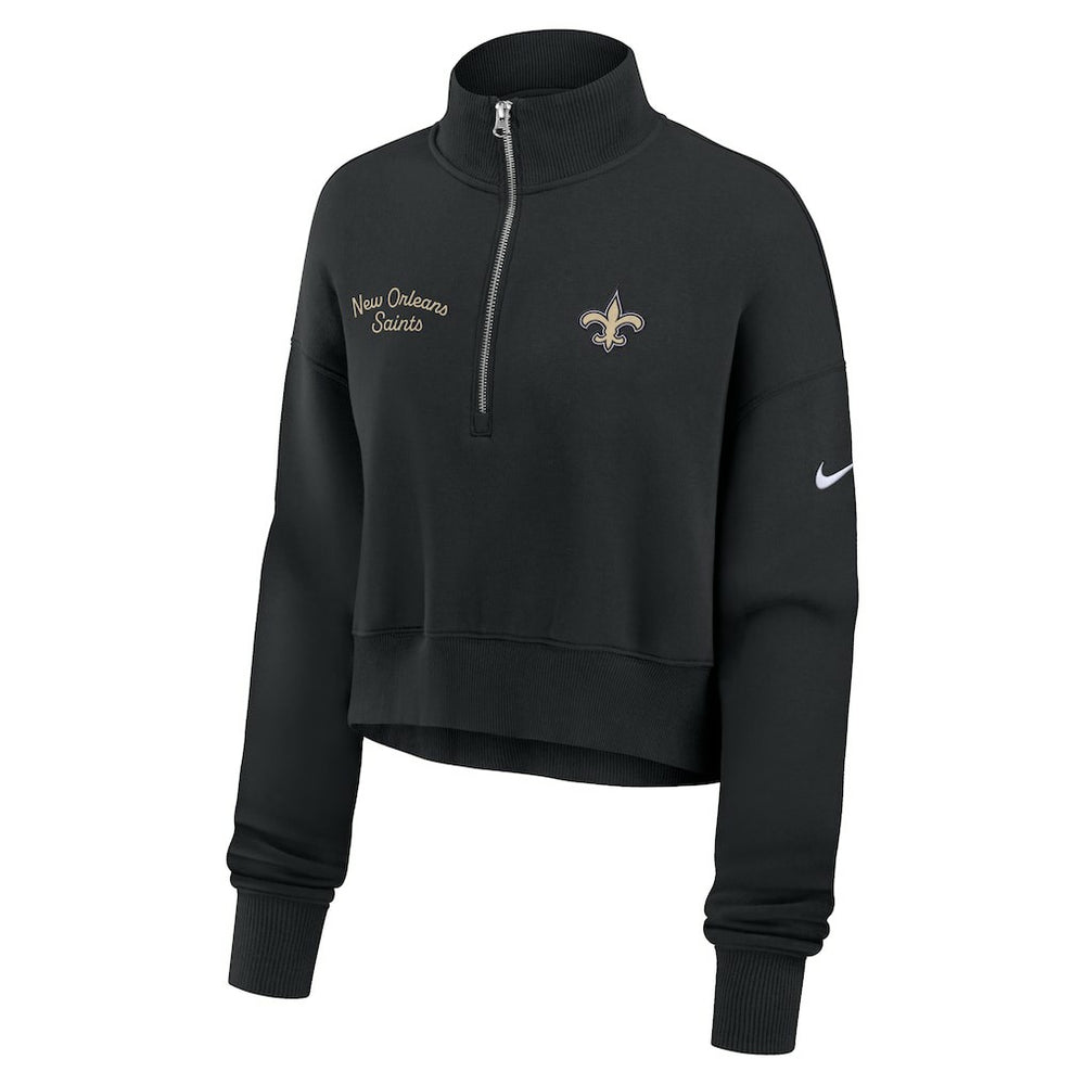 New Orleans Saints Women's Primetime Phoenix Half-Zip Sweatshirt Black | Nike for Sale