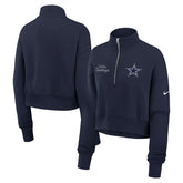 Dallas Cowboys Women's Primetime Phoenix Half-Zip Sweatshirt Navy | Nike for Sale