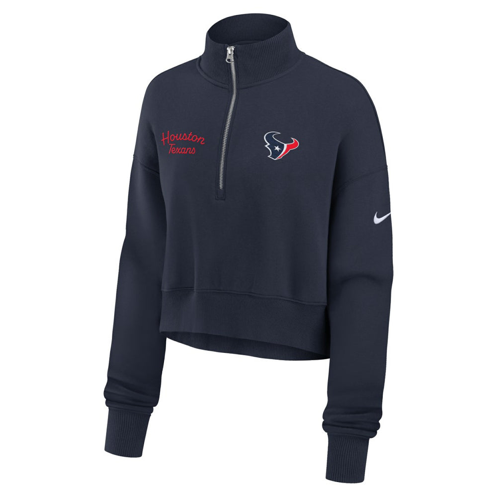 Houston Texans Women's Primetime Phoenix Half-Zip Sweatshirt Navy | Nike for Sale