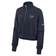 Houston Texans Women's Primetime Phoenix Half-Zip Sweatshirt Navy | Nike for Sale