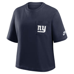 New York Giants Women's Rewind Pocket Boxy T-Shirt Royal | Nike for Sale