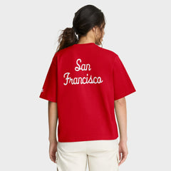 San Francisco 49ers Women's Rewind Pocket Boxy T-Shirt Scarlet | Nike for Sale
