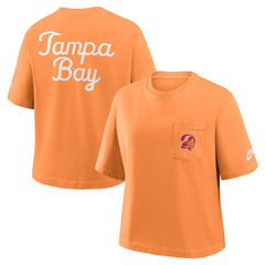 Tampa Bay Buccaneers Women's Rewind Pocket Boxy T-Shirt Orange | Nike for Sale