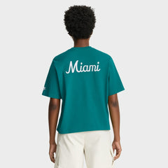 Miami Dolphins Women's Rewind Pocket Boxy T-Shirt Aqua | Nike for Sale