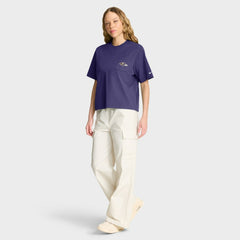 Baltimore Ravens Women's Rewind Pocket Boxy T-Shirt Purple | Nike for Sale