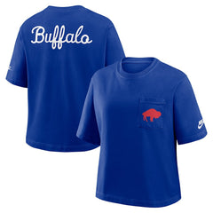 Buffalo Bills Women's Rewind Pocket Boxy T-Shirt Royal | Nike for Sale