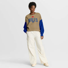 Buffalo Bills Women's Oversized Rewind Pullover Sweatshirt Tan | Nike for Sale