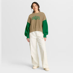 Philadelphia Eagles Women's Oversized Rewind Pullover Sweatshirt Tan | Nike for Sale
