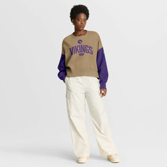 Minnesota Vikings Women's Oversized Rewind Pullover Sweatshirt Tan | Nike for Sale