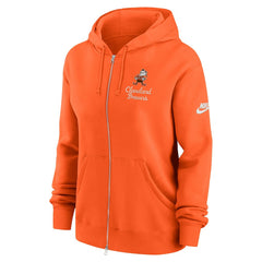 Cleveland Browns Women's Phoenix Rewind Full-Zip Hoodie Orange | Nike for Sale