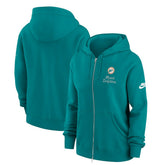 Miami Dolphins Women's Phoenix Rewind Full-Zip Hoodie Aqua | Nike for Sale