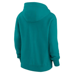 Miami Dolphins Women's Phoenix Rewind Full-Zip Hoodie Aqua | Nike for Sale