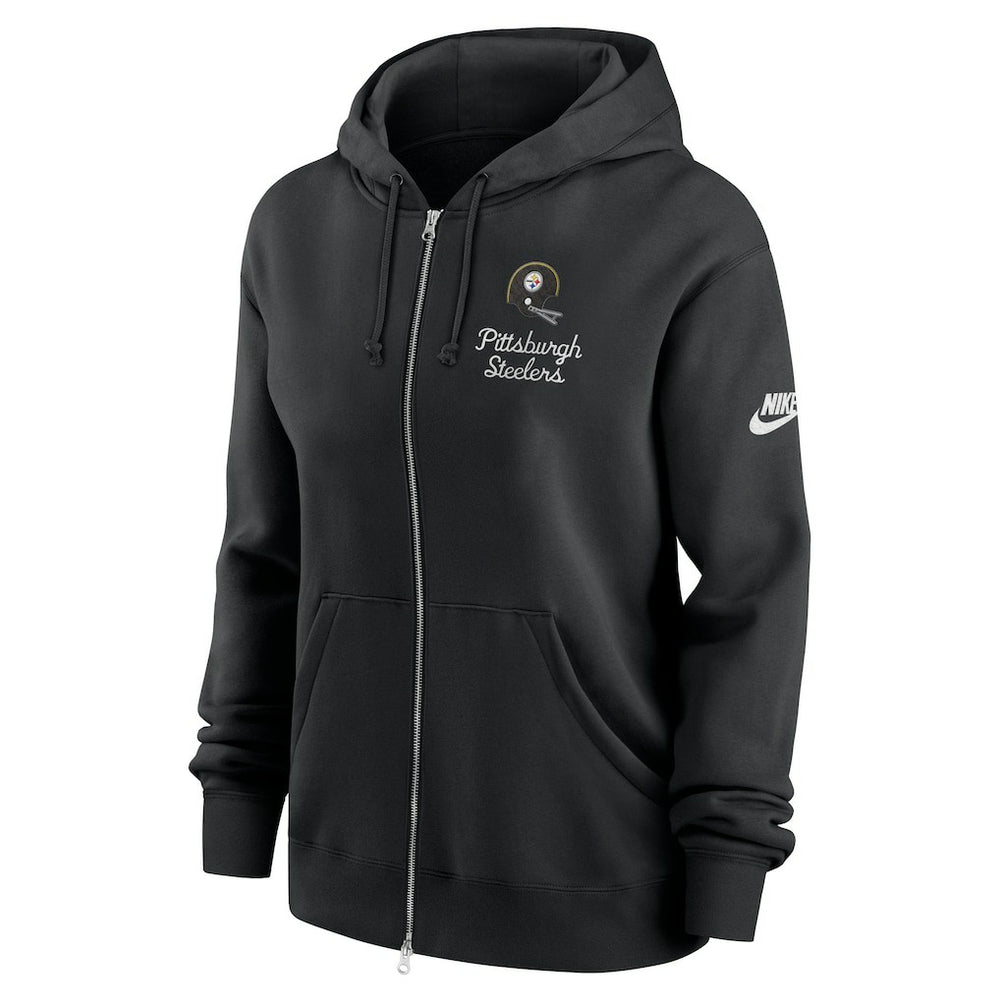 Pittsburgh Steelers Women's Phoenix Rewind Full-Zip Hoodie Black | Nike for Sale