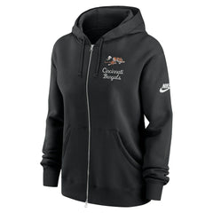 Cincinnati Bengals Women's Phoenix Rewind Full-Zip Hoodie Black | Nike for Sale