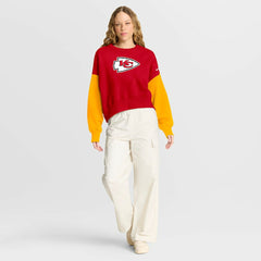 Kansas City Chiefs Women's Oversized Color-Block Pullover Sweatshirt Red | Nike for Sale