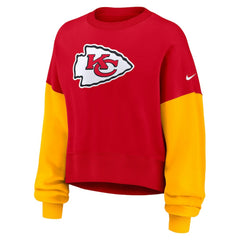 Kansas City Chiefs Women's Oversized Color-Block Pullover Sweatshirt Red | Nike for Sale